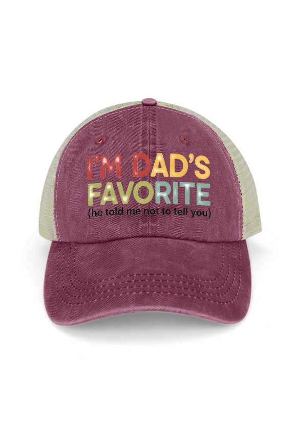 I’m Dad’s Favorite Wine Red Hat Adjustable Funny Fashion Unisex Baseball Cap for Men Women