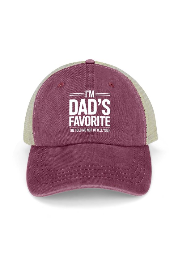I’m Dad’s Favorite Wine Red Hat Adjustable Funny Fashion Unisex Baseball Cap for Men Women
