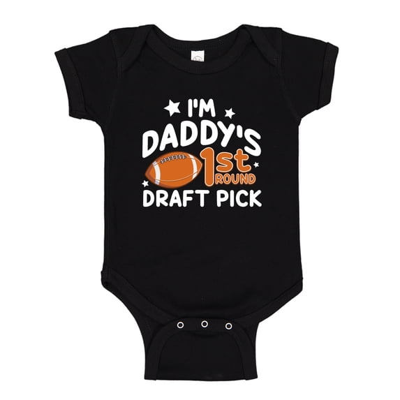 I'm Daddy's First Round Draft Pick Baby Bodysuit One Piece 6 mo Black