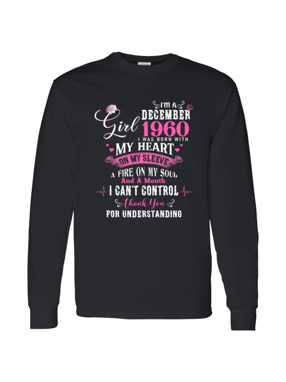 I'm December Girl 1960 Long Sleeve Shirt 66th Birthday Gift for Women