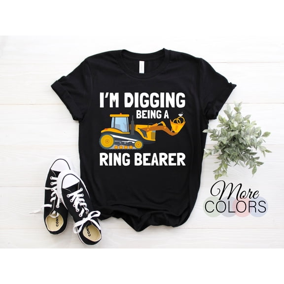 I'm Digging Being A Ring Bearer Wedding Gift T-Shirt, Funny Boys Girls Rings Shirts, Present For Kids Youth Men, Wedding Party Outfit Tees,