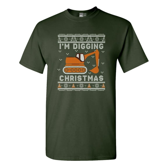 I'm Digging Christmas Construction Truck Funny DT Adult T-Shirt Tee