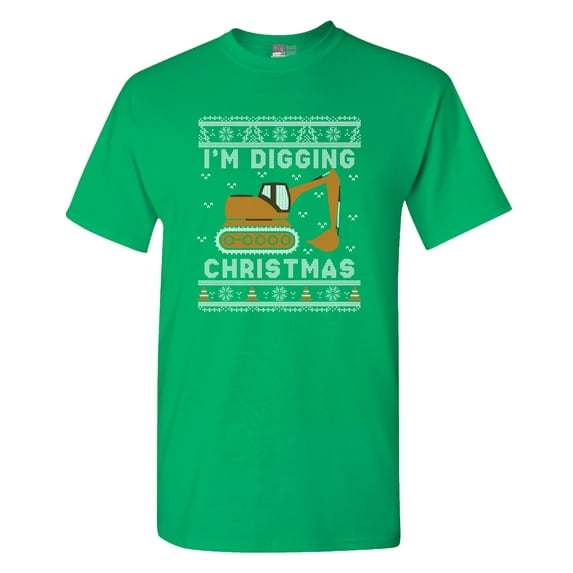 I'm Digging Christmas Construction Truck Funny DT Adult T-Shirt Tee