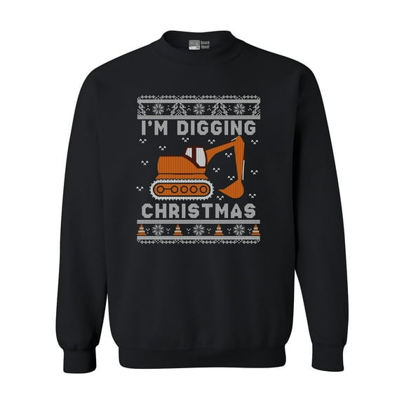 I'm Digging Christmas Construction Truck Funny DT Crewneck Sweatshirt