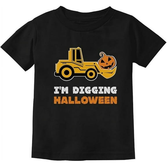 Tstars I'm Digging Halloween Pumpkin Tractor T-Shirt for Toddler Kids - Cute and Fun Halloween Outfit