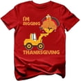 thumbnail image 1 of Tstars I'm Digging Thanksgiving Shirts for Boys Toddler Kids Tractor Turkey Shirt 4T Red, 1 of 6
