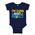 thumbnail image 1 of I'm Down Right Perfect Baby Bodysuit One Piece 6 mo Navy Blue, 1 of 3