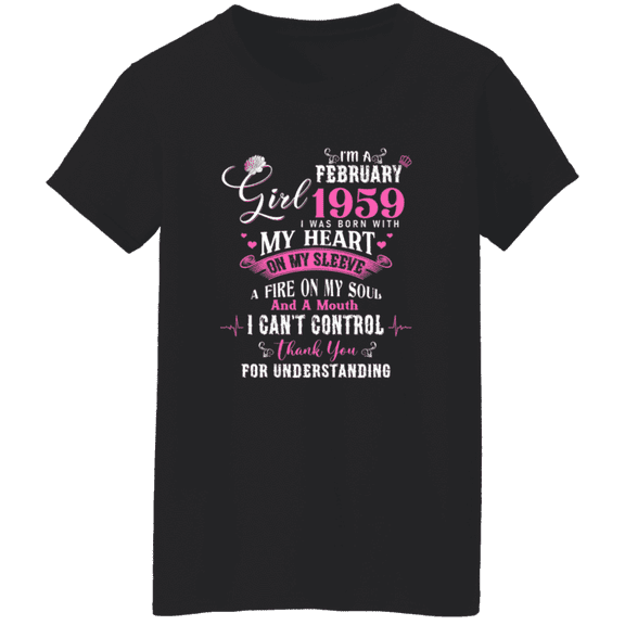 I'm February Girl 1959 67Th Birthday Vintage 67 Years Old Bday Women T-Shirt