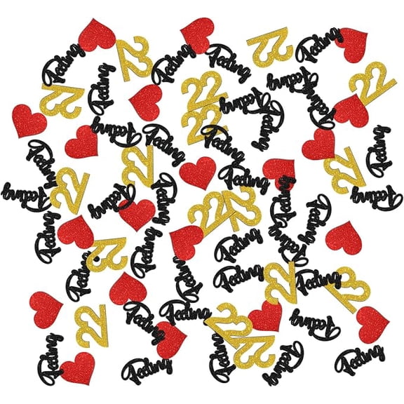 I'm Feeling 22 Confetti Glitter, Happy 22nd Birthday Table Decor, 22 Sign Paper Scatter, 22nd Anniversary Party Table Decorations, 120pcs