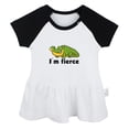 thumbnail image 1 of I'm Fierce Funny Dresses For Baby, Newborn Babies Animal Crocodile Pattern Skirts, Infant Princess Dress, 0-24M Kids Graphic Clothes (Black Raglan Dresses, 0-6 Months), 1 of 4