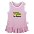 thumbnail image 1 of I'm Fierce Funny Dresses For Baby, Newborn Babies Animal Crocodile Pattern Skirts, Infant Princess Dress, 0-24M Kids Graphic Clothes (Pink Sleeveless Dresses, 18-24 Months), 1 of 4
