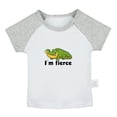 thumbnail image 1 of I'm Fierce Funny T shirt For Baby, Newborn Babies Animal Crocodile T-shirts, Infant Tops, 0-24M Kids Graphic Tees Clothing (Short Gray Raglan T-shirt, 0-6 Months), 1 of 4