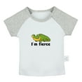 thumbnail image 1 of I'm Fierce Funny T shirt For Baby, Newborn Babies Animal Crocodile T-shirts, Infant Tops, 0-24M Kids Graphic Tees Clothing (Short Gray Raglan T-shirt, 12-18 Months), 1 of 4