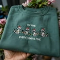 thumbnail image 1 of I'm Fine Everything Is Fine Embroidered Sweatshirt, Funny Racoon Christmas Sweat, Racoon Christmas Hoodie, Funny Meme Cewneck, 1 of 4
