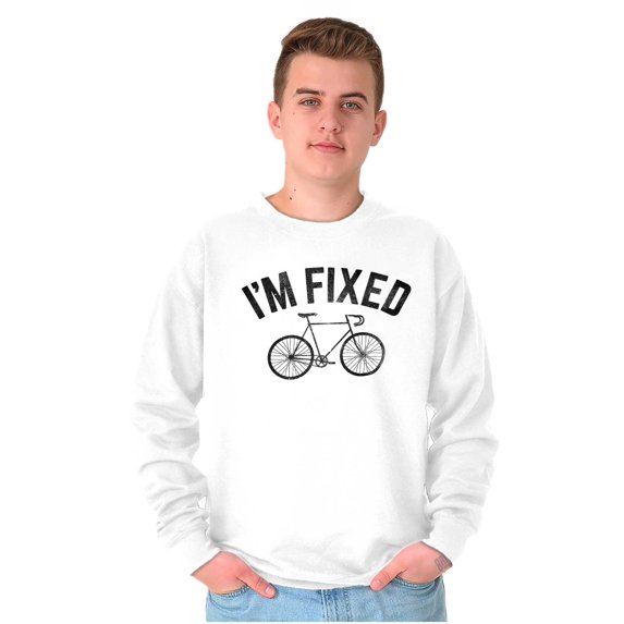 I'm Fixed Bike Gear Riding Cyclist Men's Big & Tall Crewneck Sweatshirt Brisco Brands 4X