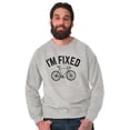 thumbnail image 1 of I'm Fixed Bike Gear Riding Cyclist Men's Big & Tall Crewneck Sweatshirt Brisco Brands 4X, 1 of 5