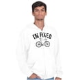 thumbnail image 1 of I'm Fixed Bike Gear Riding Cyclist Men's Big & Tall Graphic Zip Up Hoodie Brisco Brands 3X, 1 of 5