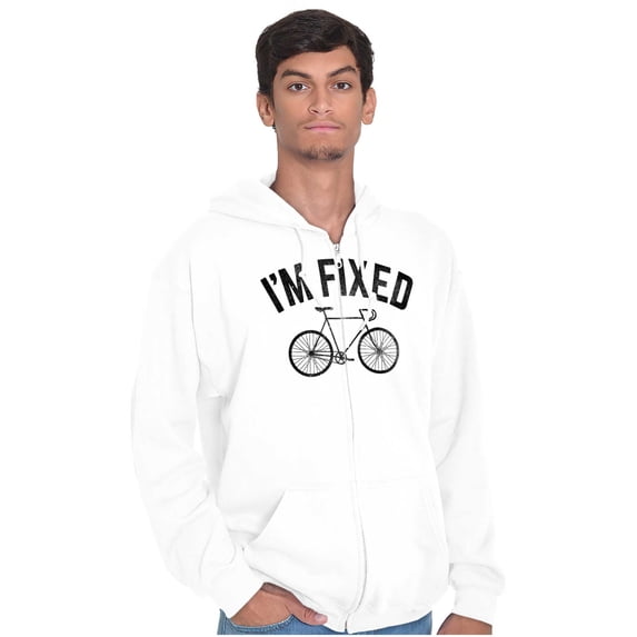 I'm Fixed Bike Gear Riding Cyclist Men's Big & Tall Graphic Zip Up Hoodie Brisco Brands 5X
