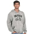 thumbnail image 1 of I'm Fixed Bike Gear Riding Cyclist Men's Big & Tall Graphic Zip Up Hoodie Brisco Brands 2X, 1 of 5