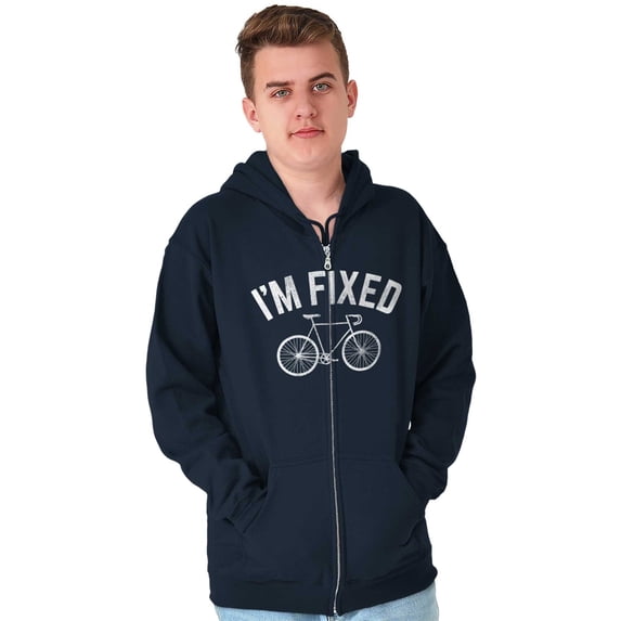 I'm Fixed Bike Gear Riding Cyclist Zip Hoodie Sweatshirt Men Brisco Brands M