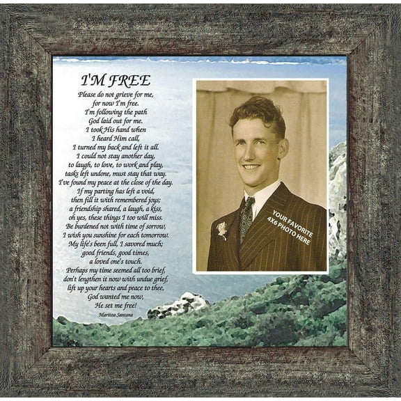 I'm Free, Love One’s in Heaven, Sympathy or Condolence Memory Photo Frame, 10x10 6789