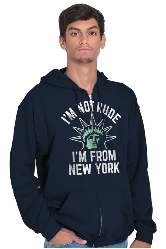 I'm From NY Proud NYC New Yorker Unisex Fleece Graphic Zip Up Hoodie Brisco Brands 4X