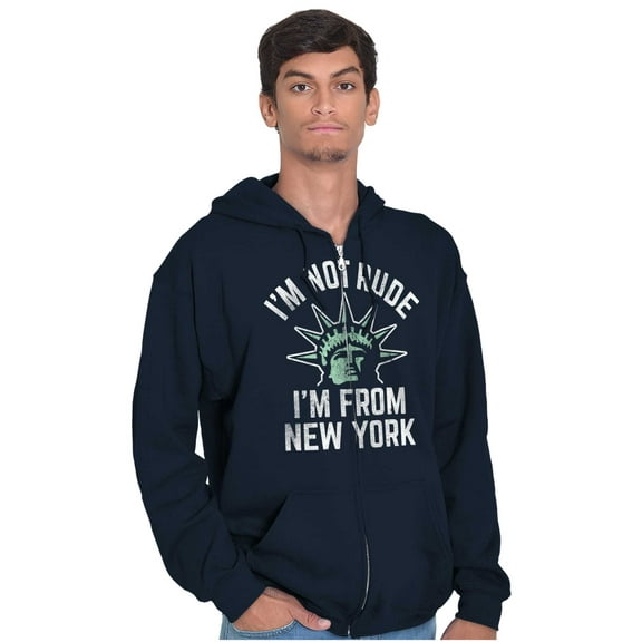 I'm From NY Proud NYC New Yorker Unisex Fleece Graphic Zip Up Hoodie Brisco Brands 4X