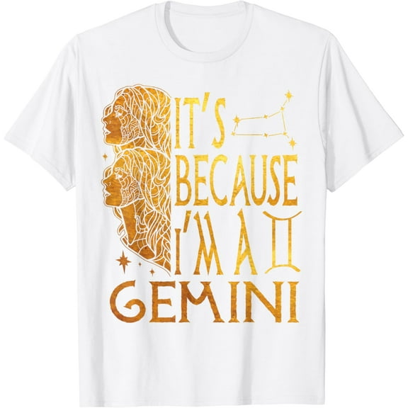I'm Gemini Zodiac Sign Symbol Twin May June Birthday T-Shirt100% cotton