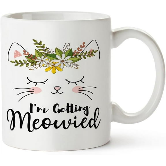 I'm Getting Meowied-Funny Engagement Gifts, Funny Valentine's Day Wedding Gifts for Bride To Be, Bridal Shower Gift, Engaged Mug 11OZ