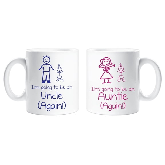 I'm Going To Be An Auntie Uncle Again Mug Set Parents Present Mum and Dad Gift Christmas Anniversary Cup Ceramic