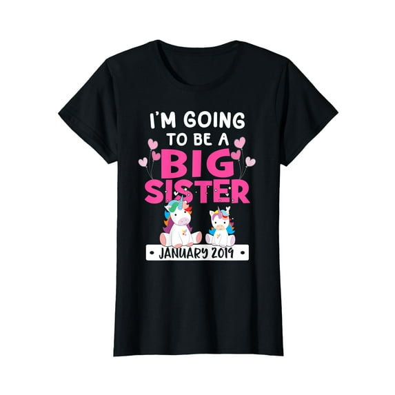 I'm Going to be Big Sister January 2019 Girl Unicorn Shirt