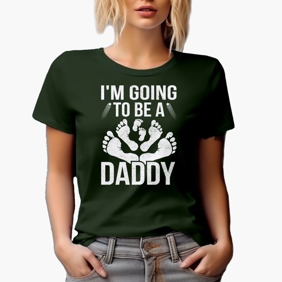 I'm Going to be a Daddy, Pregnancy Announcement, Military Green T-Shirt, XL