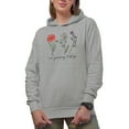 thumbnail image 1 of I'm Growing Today Quote, Flowers Art Merch Gift, Heather Grey Hooded Sweatshirt or Hoodie, Large, 1 of 5