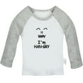 thumbnail image 1 of I'm Hangry Funny T shirt For Baby, Newborn Babies T-shirts, Infant Tops, 0-24M Kids Graphic Tees Clothing (Long Gray Raglan T-shirt, 12-18 Months), 1 of 4