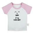 thumbnail image 1 of I'm Hangry Funny T shirt For Baby, Newborn Babies T-shirts, Infant Tops, 0-24M Kids Graphic Tees Clothing (Short Pink Raglan T-shirt, 6-12 Months), 1 of 4