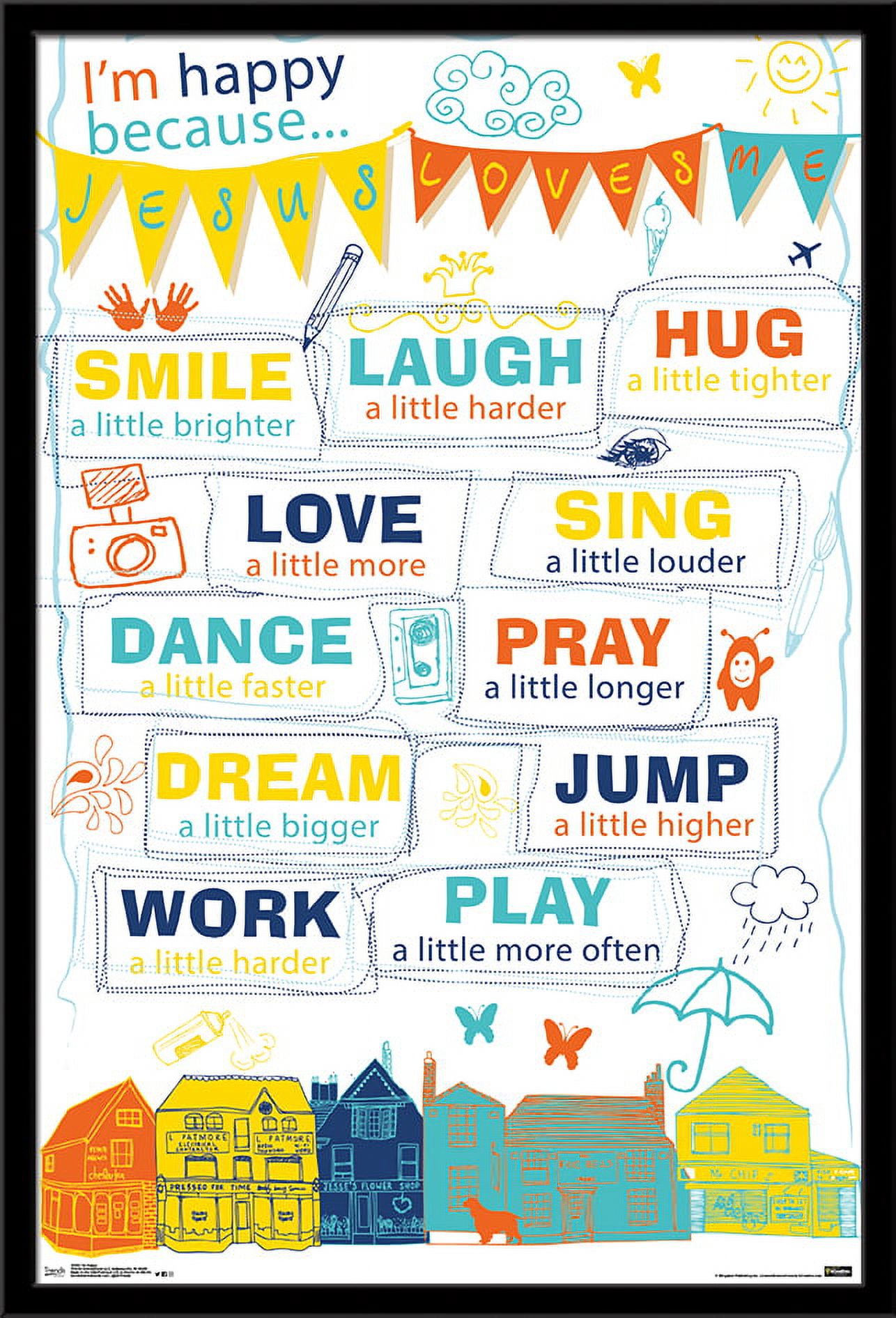 I'm Happy Wall Poster, 22.375" x 34", Framed