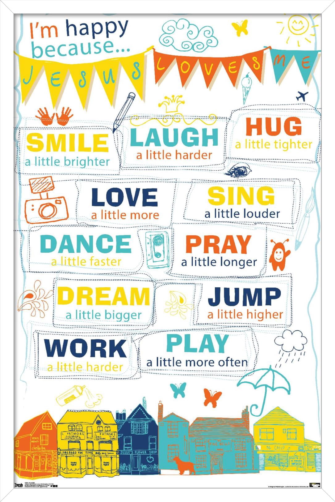 I'm Happy Wall Poster, 22.375" x 34" Framed