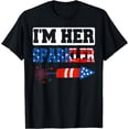 thumbnail image 1 of I'm Her Sparkler 4th Of July American Pride Matching Couple T-Shirt, 1 of 4