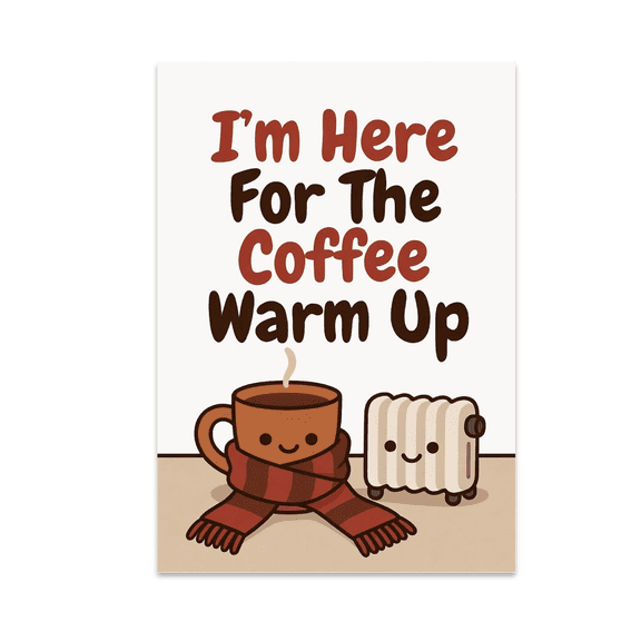 I-m Here For The Coffee Warm Up - Office Decor Enthusiast - 13x19 Poster Print