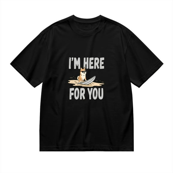 I'm Here For You, Shiba Inu Surfing Print 4, Vintage T Shirt, Cotton T-Shirt for Men, 23483350,S