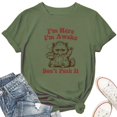 thumbnail image 1 of I'm Here I'm Awake Don't Push It T-Shirt for Women – Funny Sarcastic Quote Graphic Tee, Sassy Attitude Casual Top, 1 of 5