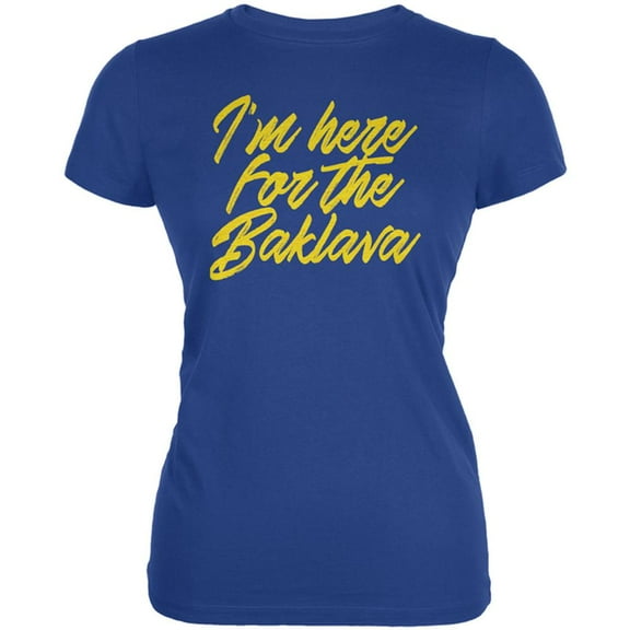 I'm Here for the Baklava Juniors Soft T Shirt Royal MD