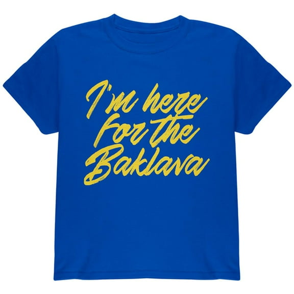 I'm Here for the Baklava Youth T Shirt Royal YSM