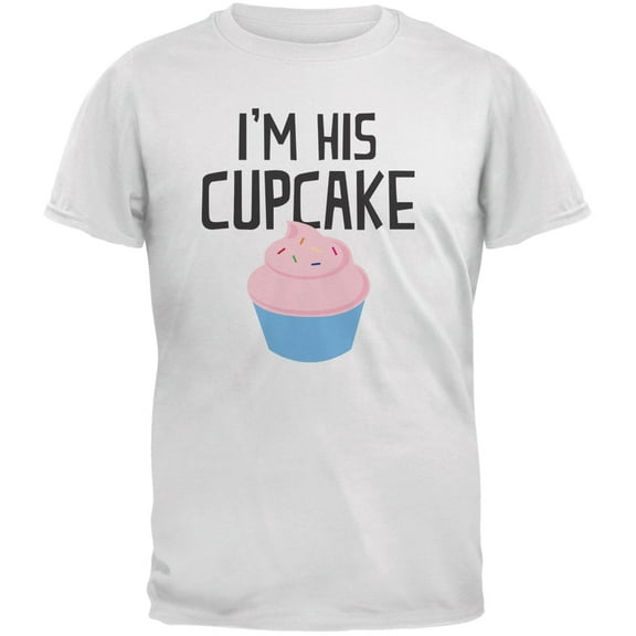 I'm His Cupcake White Adult T-Shirt - Large
