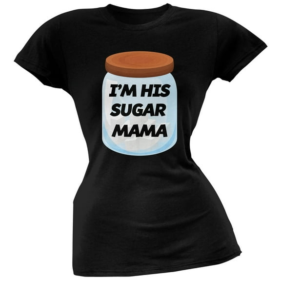 I'm His Sugar Mama Black Soft Juniors T-Shirt - X-Large