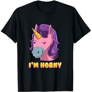 I'm Horny Funny Unicorn Pun Horn Mythical Animal Gift T-Shirt