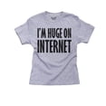 thumbnail image 1 of I'm Huge On Internet Big Deal Girl's Cotton Youth Grey T-Shirt, 1 of 2
