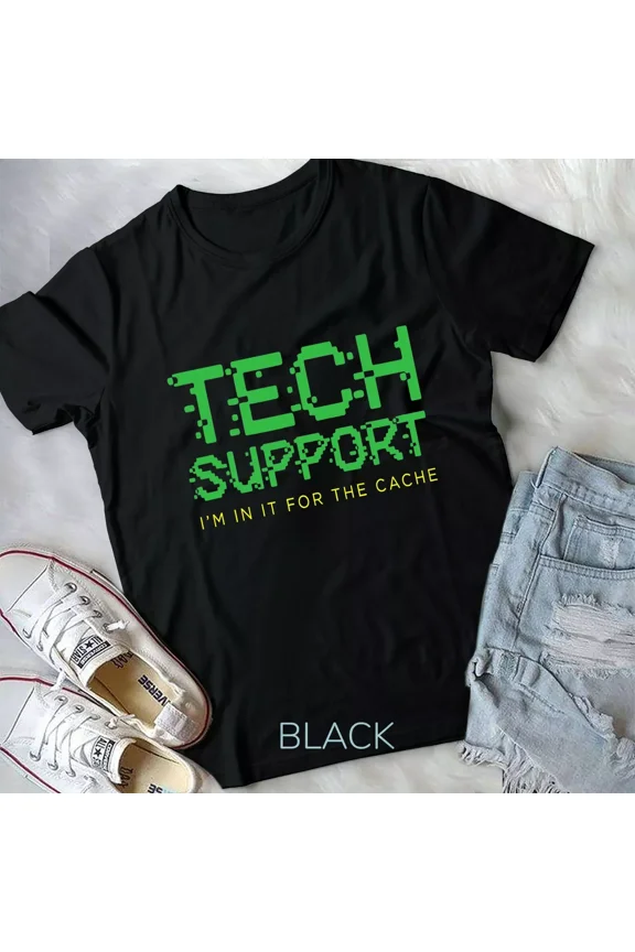I'm In It For the Cache, Funny Tech and IT Support Graphic Gift Quote New Unisex T-Shirt