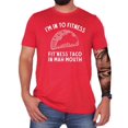 thumbnail image 1 of I'm In To Fitness T-Shirt for Men Funny Fit'Ness Taco In Mah Mouth Graphic Tee Vintage Red Shirt Adult Large, 1 of 5