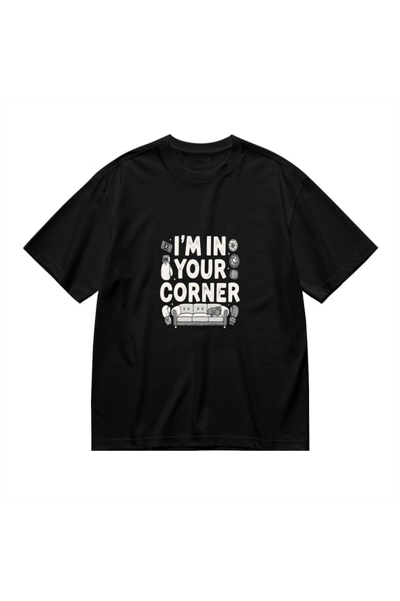 I'm In Your Corner, Sofa Boxing Gloves Print, Vintage T Shirt, Cotton T-Shirt for Men, 23483345,XL